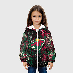 Куртка с капюшоном детская Minnesota Wild NHL black, цвет: 3D-белый — фото 2