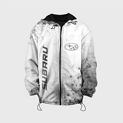 Куртка с капюшоном детская Subaru - white gradient вертикально, цвет: 3D-черный