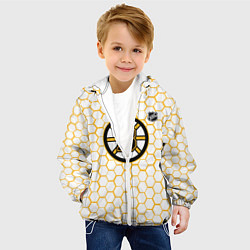 Куртка с капюшоном детская Бостон Брюинз - белые соты, цвет: 3D-белый — фото 2