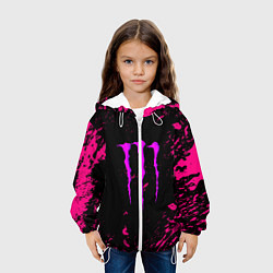 Куртка с капюшоном детская Monster energy неоновые краски лого, цвет: 3D-белый — фото 2