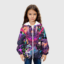 Куртка с капюшоном детская Стиль Cyberpunk, цвет: 3D-белый — фото 2
