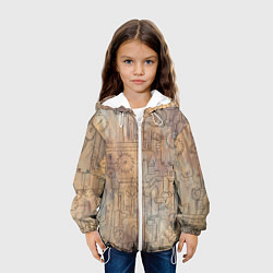 Куртка с капюшоном детская Стимпанк элементы, цвет: 3D-белый — фото 2