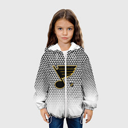 Куртка с капюшоном детская Сент Луис Блюз - белый градиент, цвет: 3D-белый — фото 2