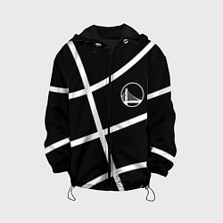 Куртка с капюшоном детская Голден Стэйт Уорриорз - текстура черного мяча, цвет: 3D-черный