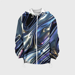 Куртка с капюшоном детская Серебро жидкий металл, цвет: 3D-белый