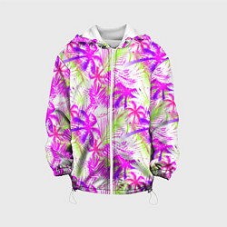Куртка с капюшоном детская Palm tree pink, цвет: 3D-белый