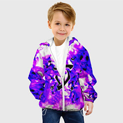 Куртка с капюшоном детская Doom неоновый огонь лого, цвет: 3D-белый — фото 2