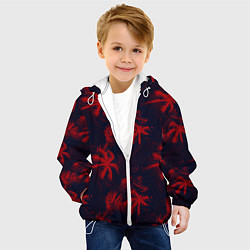 Куртка с капюшоном детская Palm black red, цвет: 3D-белый — фото 2