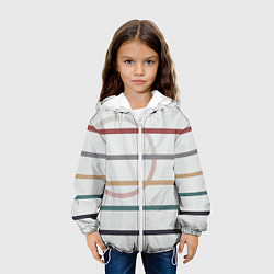 Куртка с капюшоном детская Stripes and circle, цвет: 3D-белый — фото 2