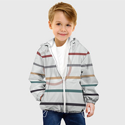 Куртка с капюшоном детская Stripes and circle, цвет: 3D-белый — фото 2