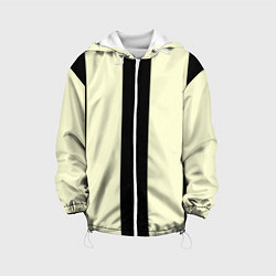 Куртка с капюшоном детская Color black beige line, цвет: 3D-белый