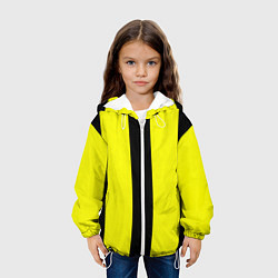 Куртка с капюшоном детская Color yellow black line, цвет: 3D-белый — фото 2