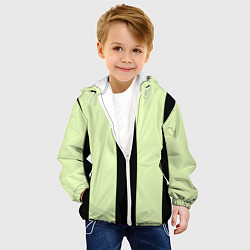 Куртка с капюшоном детская Color light green black line, цвет: 3D-белый — фото 2