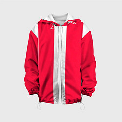 Куртка с капюшоном детская Color red white line, цвет: 3D-белый