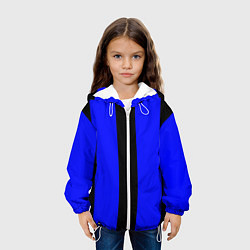 Куртка с капюшоном детская Color blue black stripes, цвет: 3D-белый — фото 2