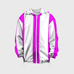 Куртка с капюшоном детская Color white pink lines, цвет: 3D-белый