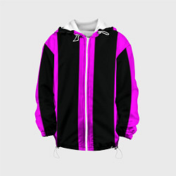 Куртка с капюшоном детская Color black pink lines, цвет: 3D-белый