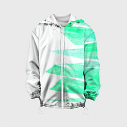 Куртка с капюшоном детская Color white light blue strip, цвет: 3D-белый
