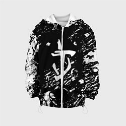 Куртка с капюшоном детская Doom белые краски штрихи, цвет: 3D-белый