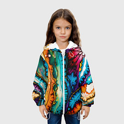 Куртка с капюшоном детская Разноцветный узор, цвет: 3D-белый — фото 2