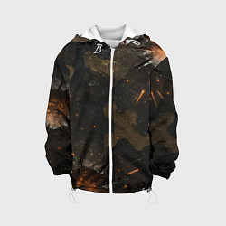 Куртка с капюшоном детская Камуфляж со следами от пуль, цвет: 3D-белый