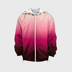 Куртка с капюшоном детская Градиент transcendent pink омбре, цвет: 3D-белый