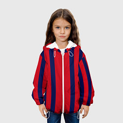 Куртка с капюшоном детская Color black red stripes, цвет: 3D-белый — фото 2