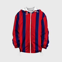 Куртка с капюшоном детская Color black red stripes, цвет: 3D-белый