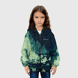 Куртка с капюшоном детская Dream on стилизованный скалистый берег, цвет: 3D-черный — фото 2