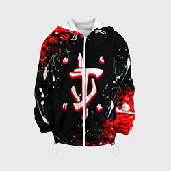 Куртка с капюшоном детская Doom краски абстракция, цвет: 3D-белый