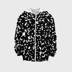 Куртка с капюшоном детская Черный камуфляж, цвет: 3D-белый