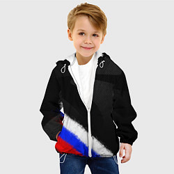 Куртка с капюшоном детская Спортивный триколор России, цвет: 3D-белый — фото 2