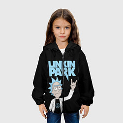 Куртка с капюшоном детская Linkin Park и Рик Санчес из Рик и Морти, цвет: 3D-черный — фото 2