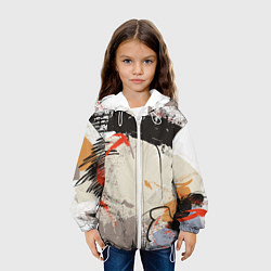 Куртка с капюшоном детская Современное искусство - размалёваная красками стен, цвет: 3D-белый — фото 2