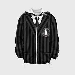Куртка с капюшоном детская Форма как у Уэнсдэй Аддамс верх, цвет: 3D-белый