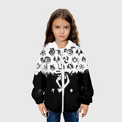 Куртка с капюшоном детская Doom черно белые аниме, цвет: 3D-белый — фото 2
