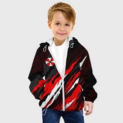 Куртка с капюшоном детская Umbrella - красное пламя, цвет: 3D-белый — фото 2