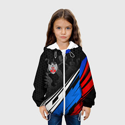 Куртка с капюшоном детская Федерация бокса России - триколор, цвет: 3D-белый — фото 2
