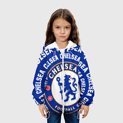 Куртка с капюшоном детская Челси надписи по кругу и логотип, цвет: 3D-белый — фото 2