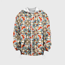 Куртка с капюшоном детская Орнамент с лошадью - символом Нового 2026 года, цвет: 3D-белый