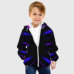 Куртка с капюшоном детская Color black neon neon, цвет: 3D-белый — фото 2