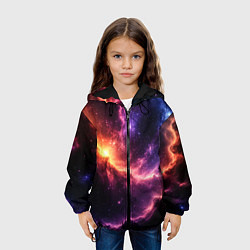 Куртка с капюшоном детская Фантастические космические туманы, цвет: 3D-черный — фото 2