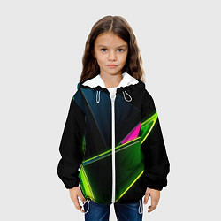 Куртка с капюшоном детская Неоновое освещение, цвет: 3D-белый — фото 2