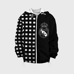 Куртка с капюшоном детская Real Madrid клетка, цвет: 3D-белый