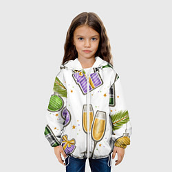 Куртка с капюшоном детская Новогодний вайб, цвет: 3D-белый — фото 2