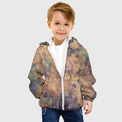 Куртка с капюшоном детская Абстракция - pink marble with blue flecks, цвет: 3D-белый — фото 2