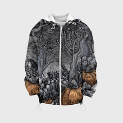 Куртка с капюшоном детская Осенние шалости духов, цвет: 3D-белый