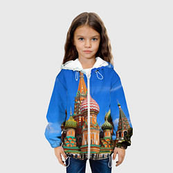 Куртка с капюшоном детская Храм Василия Блаженного, цвет: 3D-белый — фото 2