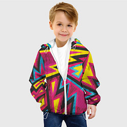Куртка с капюшоном детская Геометрия, цвет: 3D-белый — фото 2