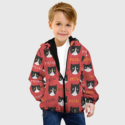 Куртка с капюшоном детская Meow, цвет: 3D-черный — фото 2